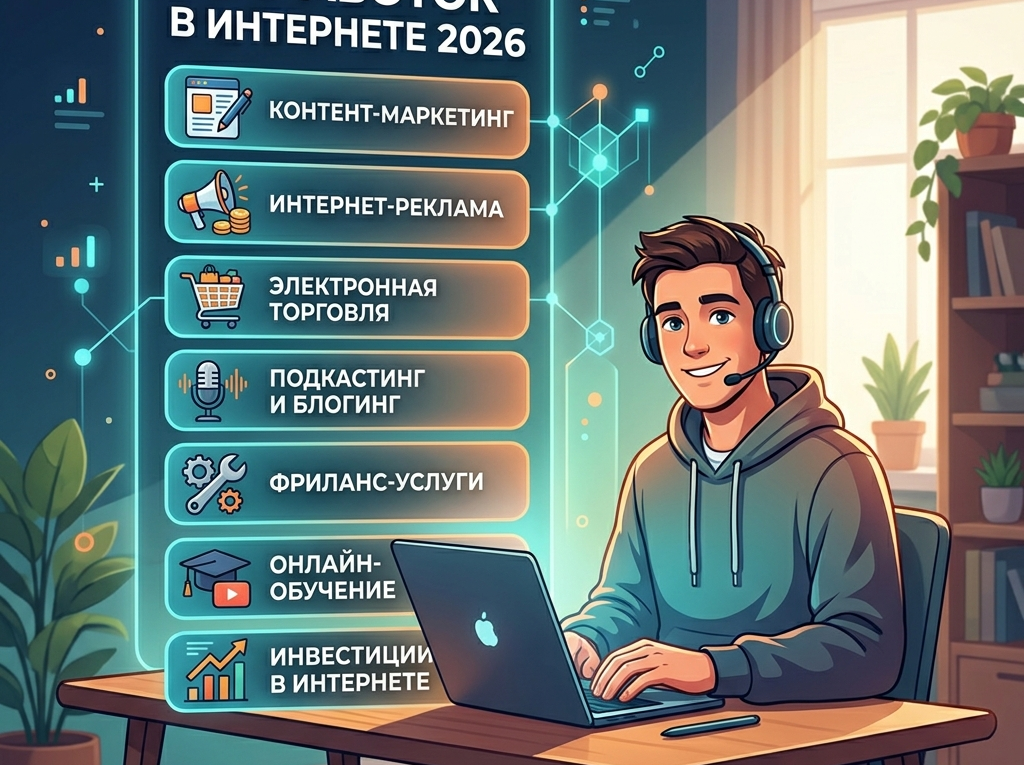 Заработок в интернете 2026: 7 работающих способов получать доход онлайн (проверено, без воды)