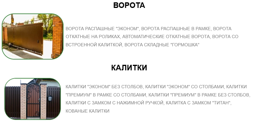 Ворота и калитки для частного дома